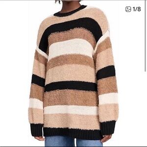 Show Me Your MuMu Striped Black and Tan Sweater